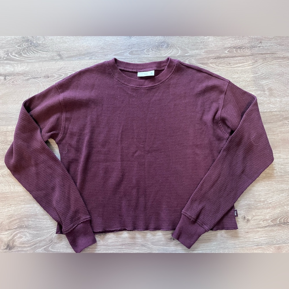 TNA Women's Burgundy Waffle knit Sweater Size XS